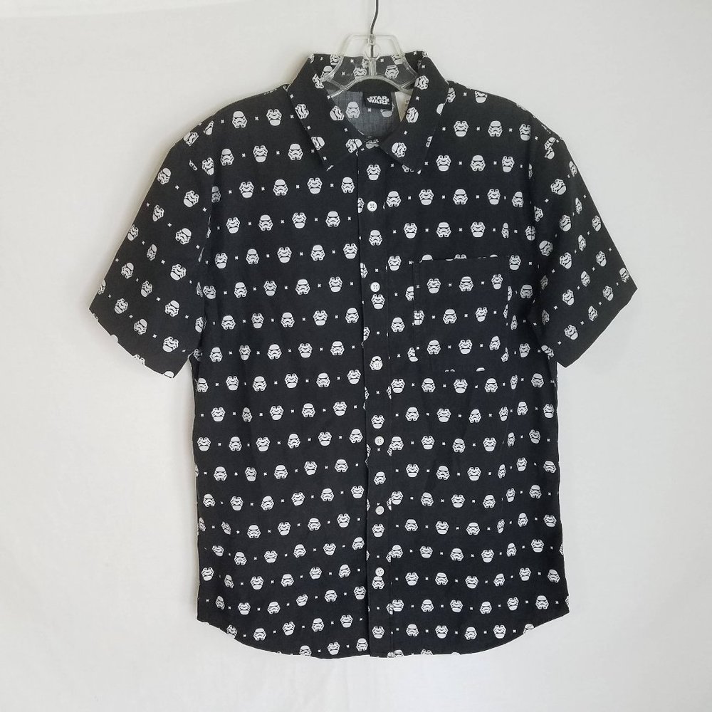 STAR WARS Storm Trooper All Over Print Hawaiian Shirt Men's Size Small